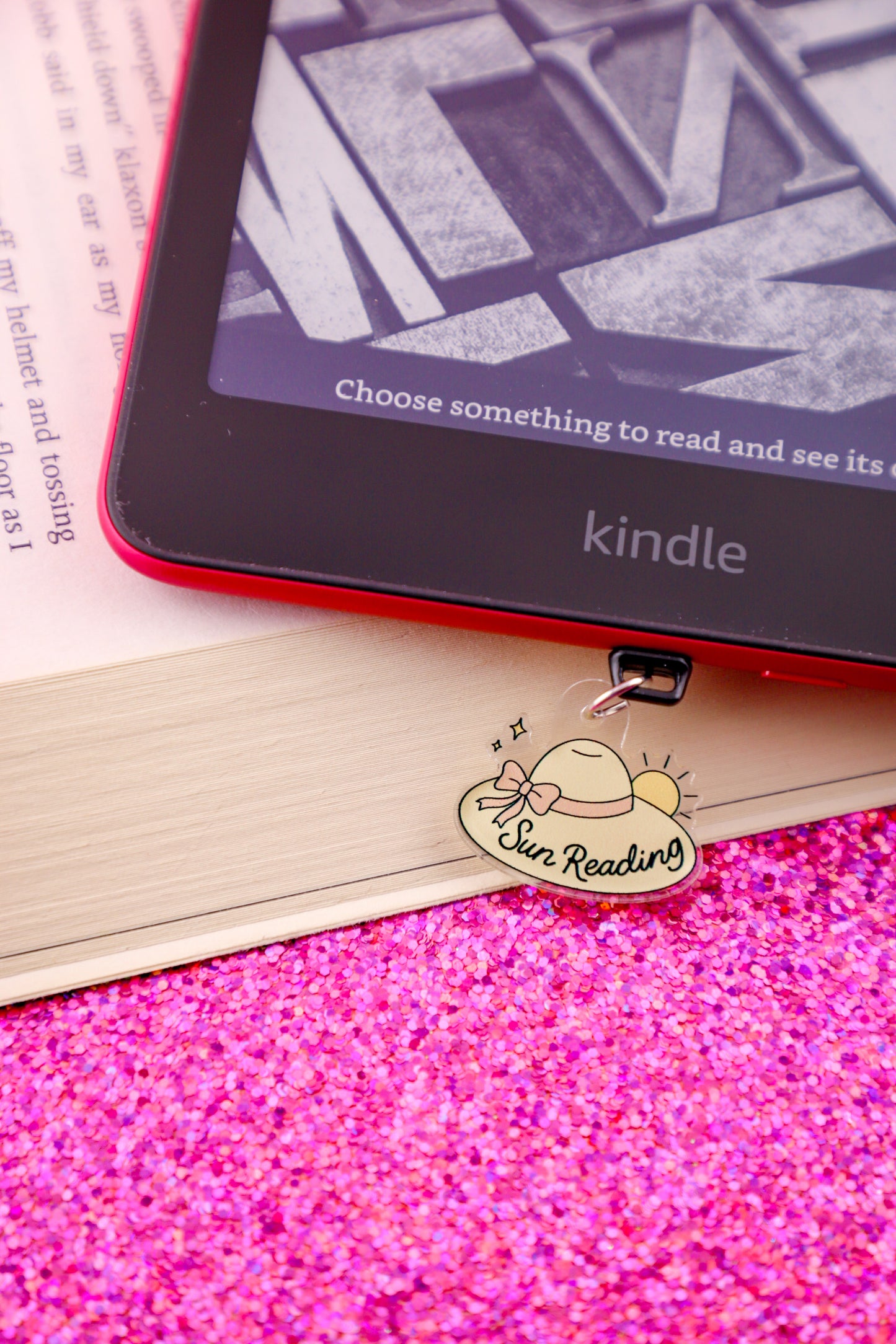 Sun Reading Kindle Charm