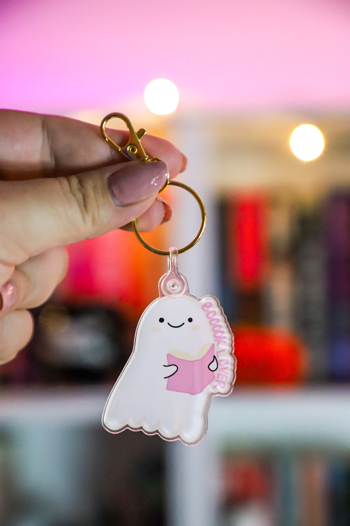 Booook Lover Ghost Keychain