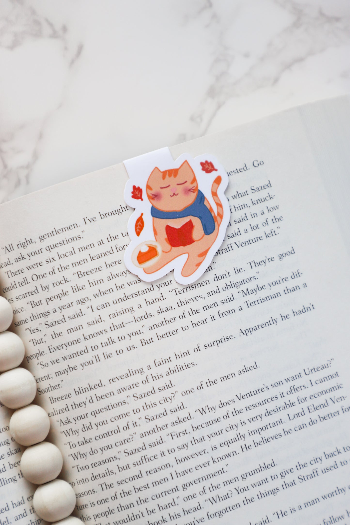 Fall Loving Cat Magnetic Bookmark