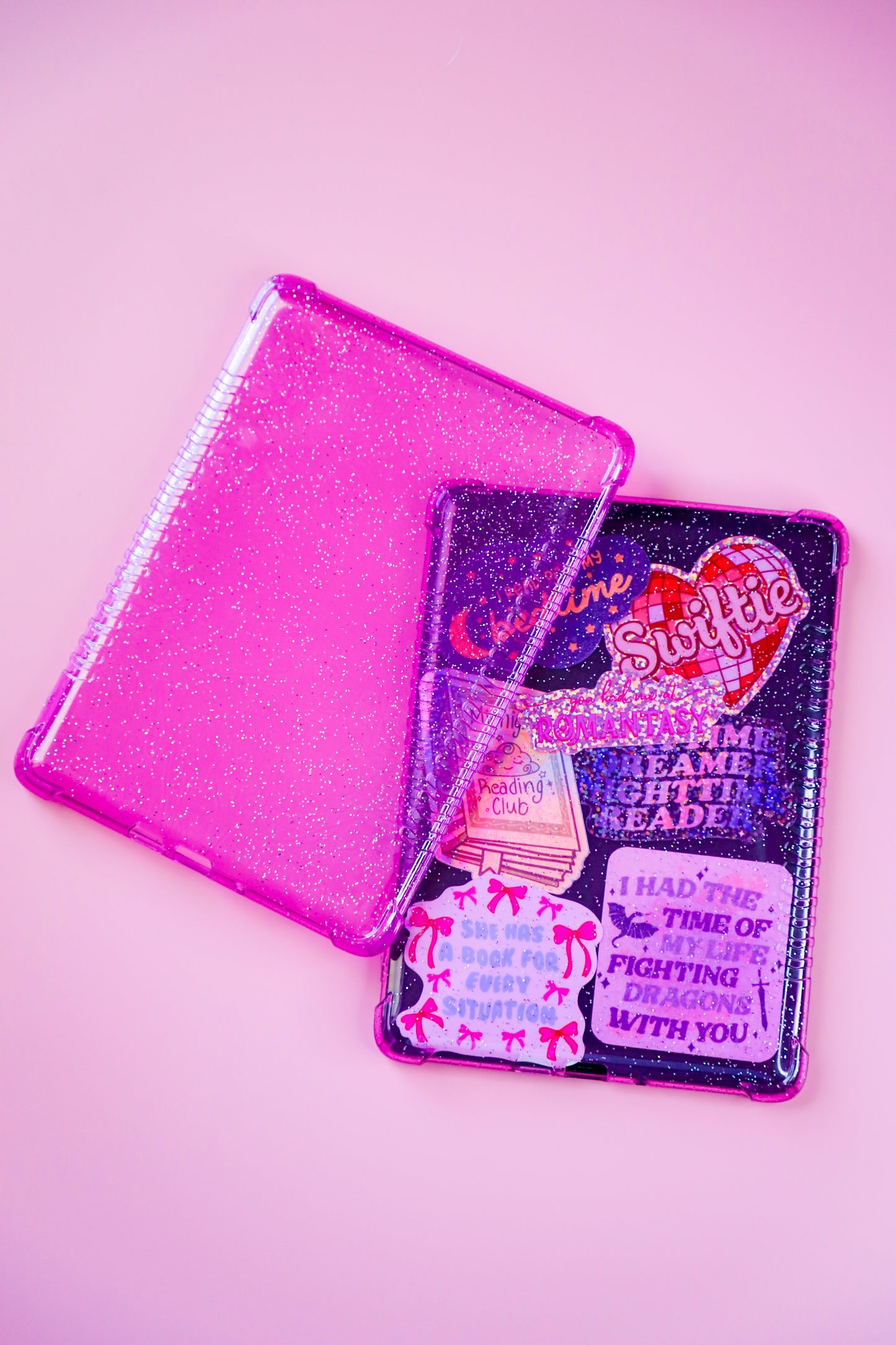 Kindle Paperwhite Case - Transparent Purple Glitter