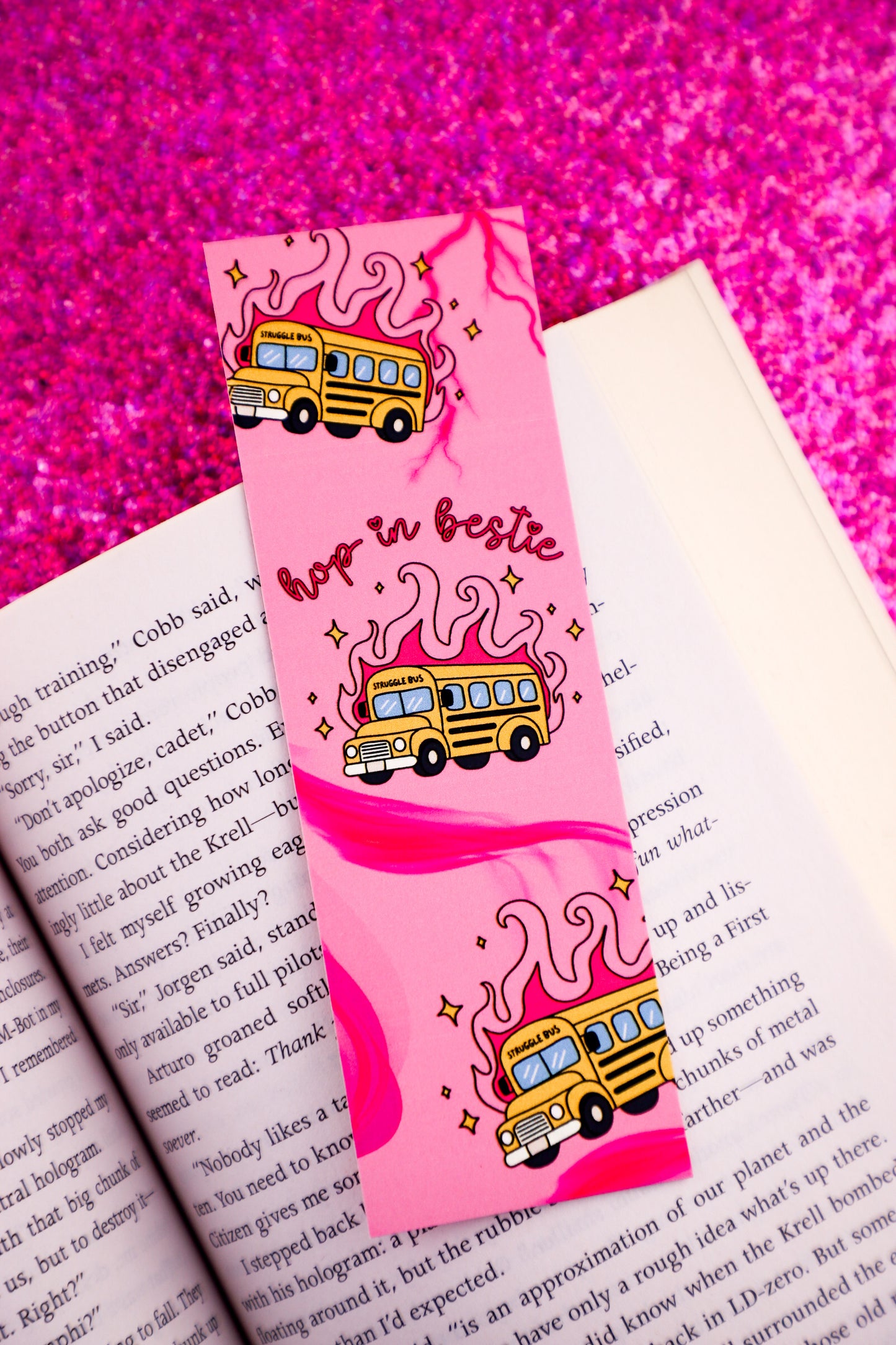 Hop in Bestie Struggle Bus Bookmark