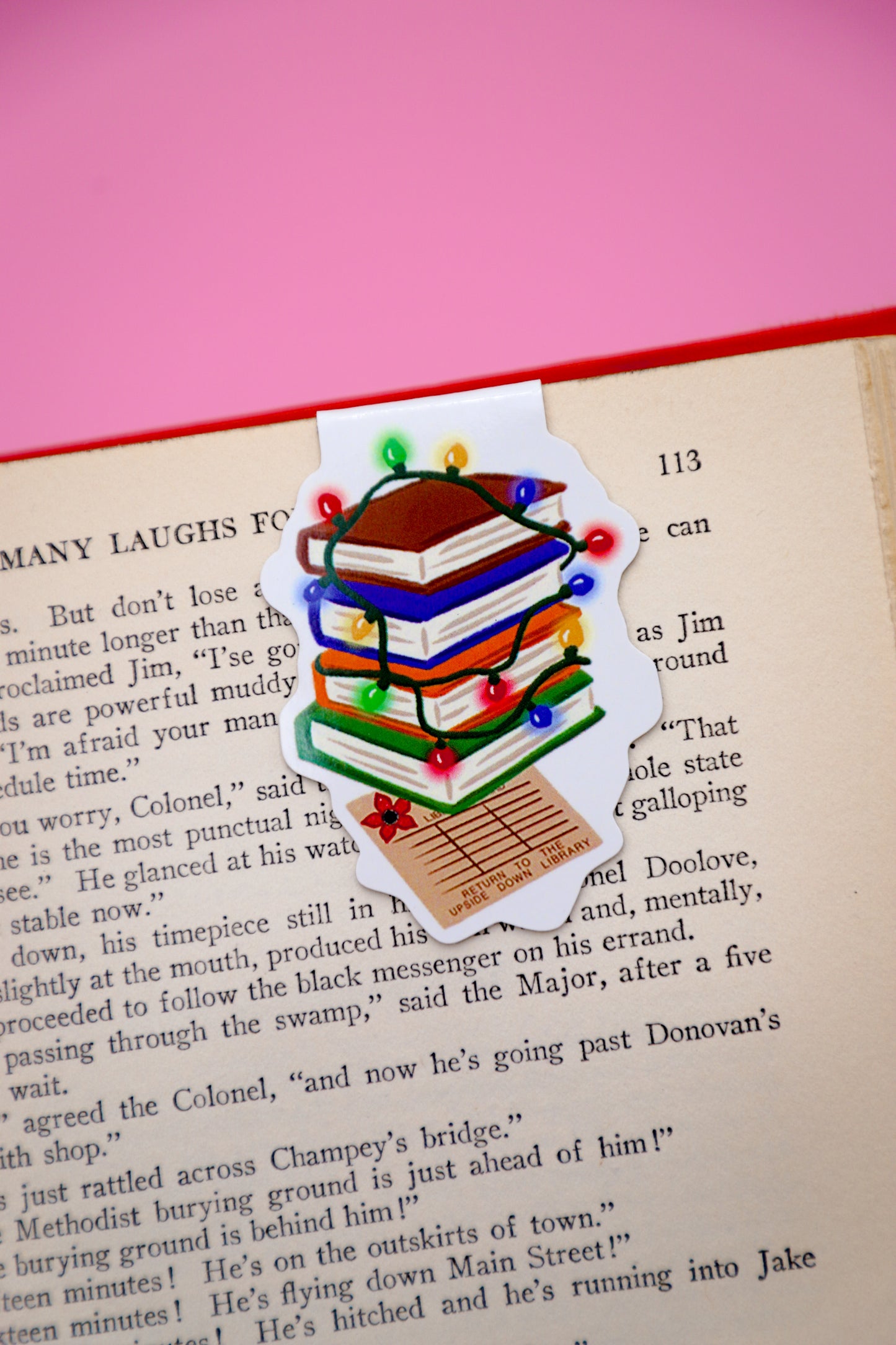 Return to the Upside Down Library Magnetic Bookmark