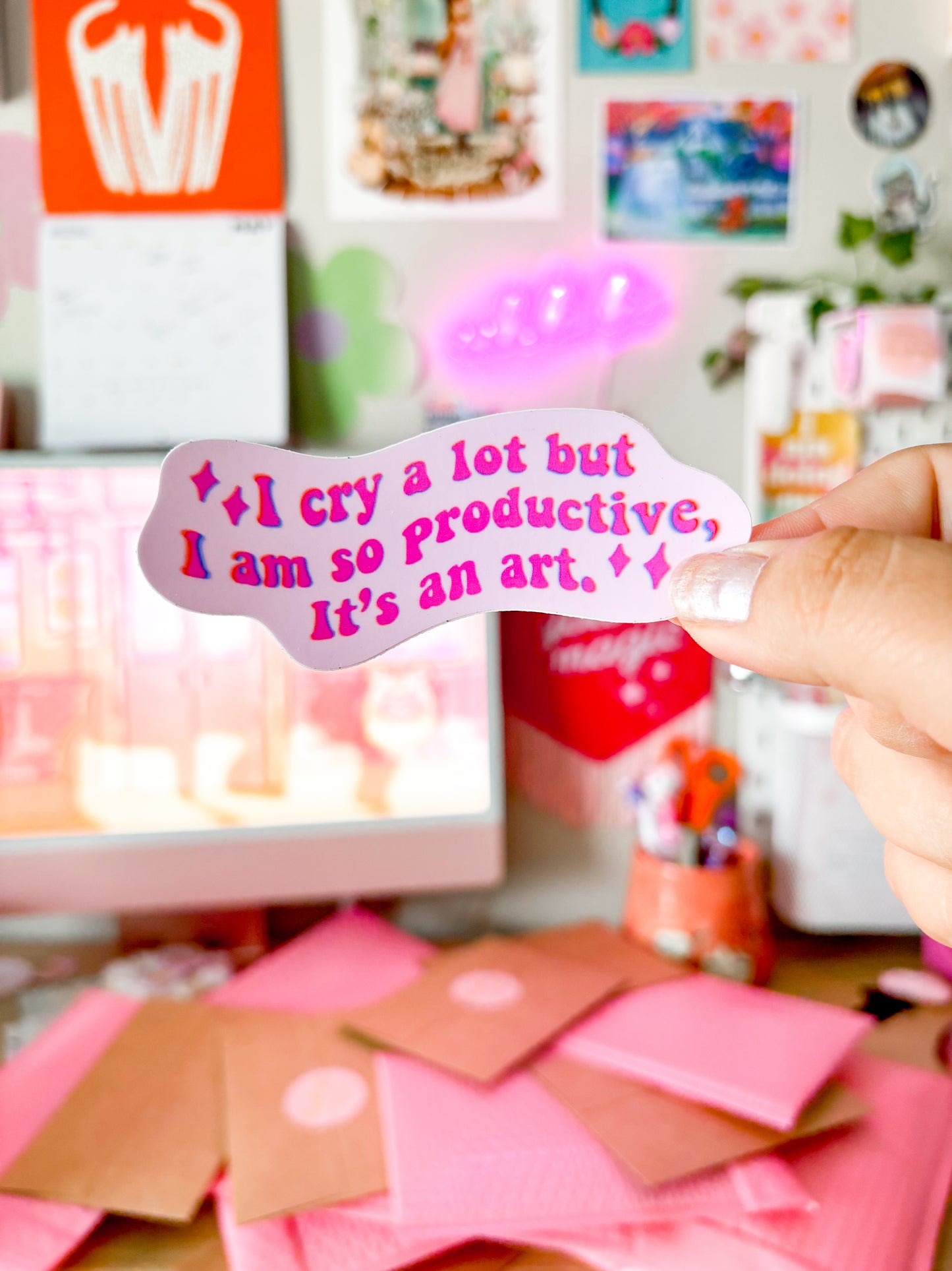 I Cry A Lot But I Am So Productive It’s An Art Sticker