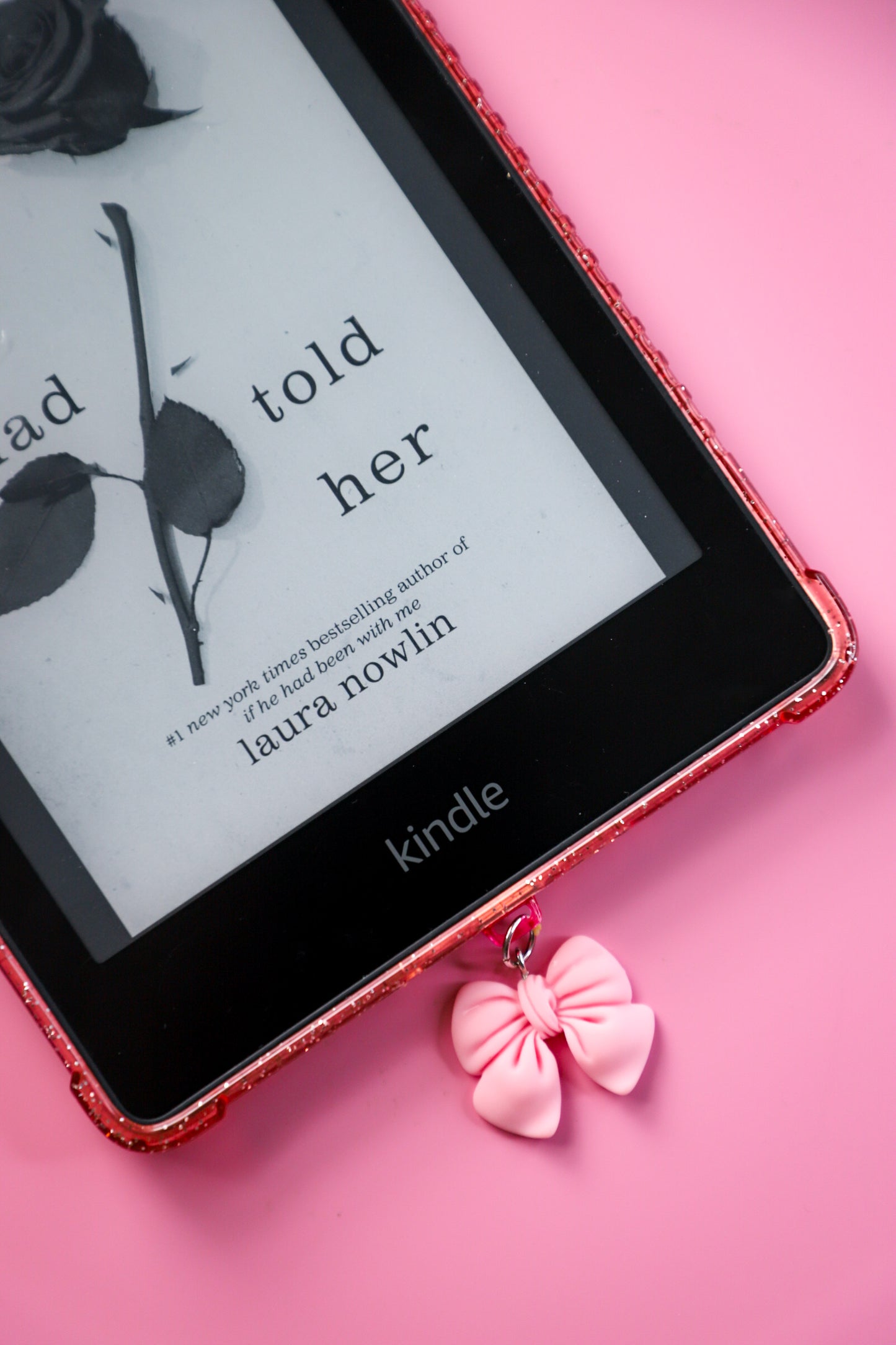 Pink Bow Kindle Charm