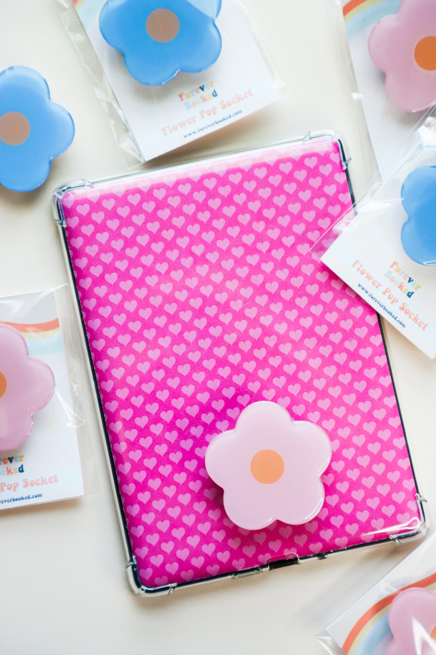 Pink Flower Phone Grip