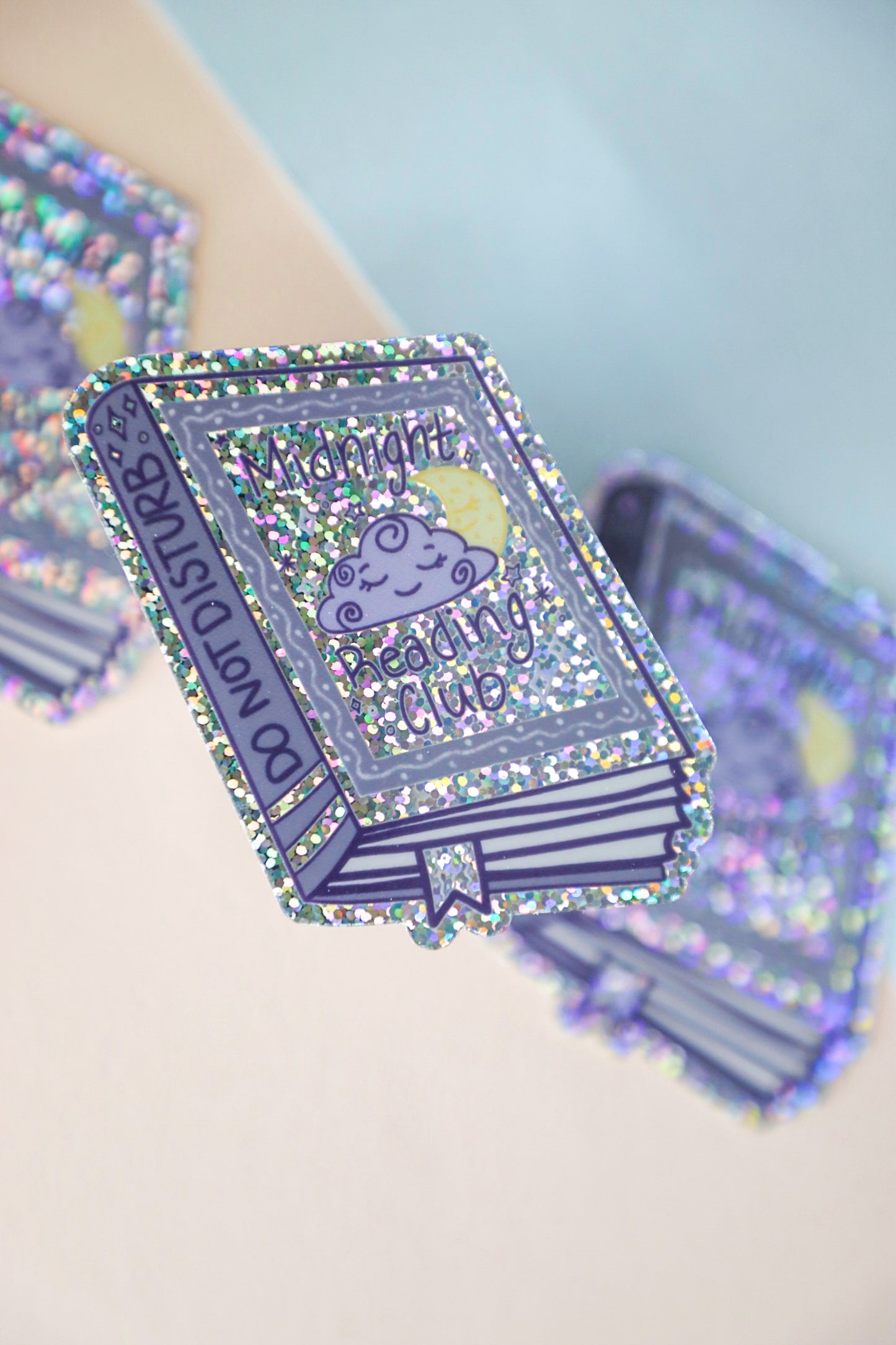 Midnight Reading Club Glitter Sticker