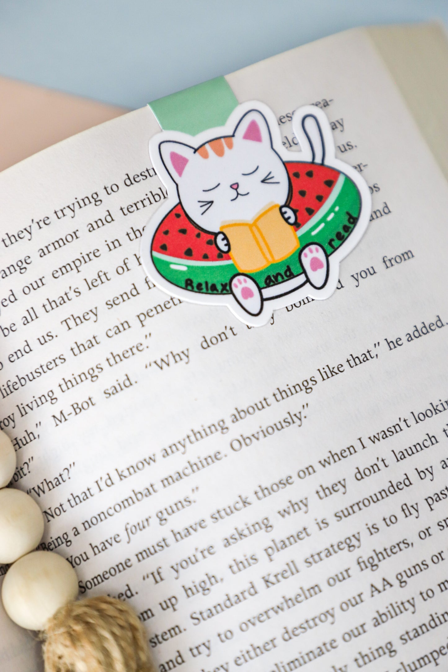 Relax and Read Magnetic Bookmark
