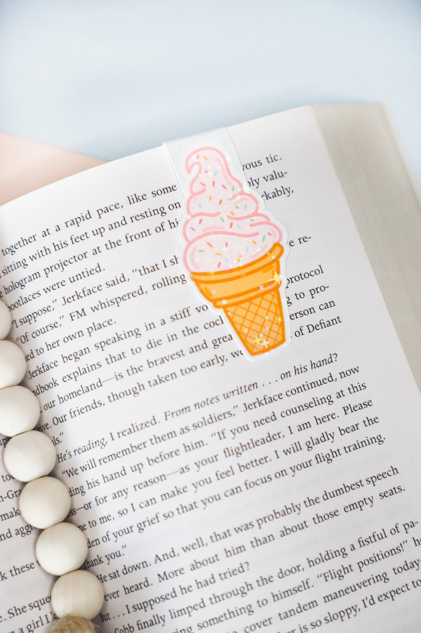 Ice Cream Glitter Magnetic Bookmark