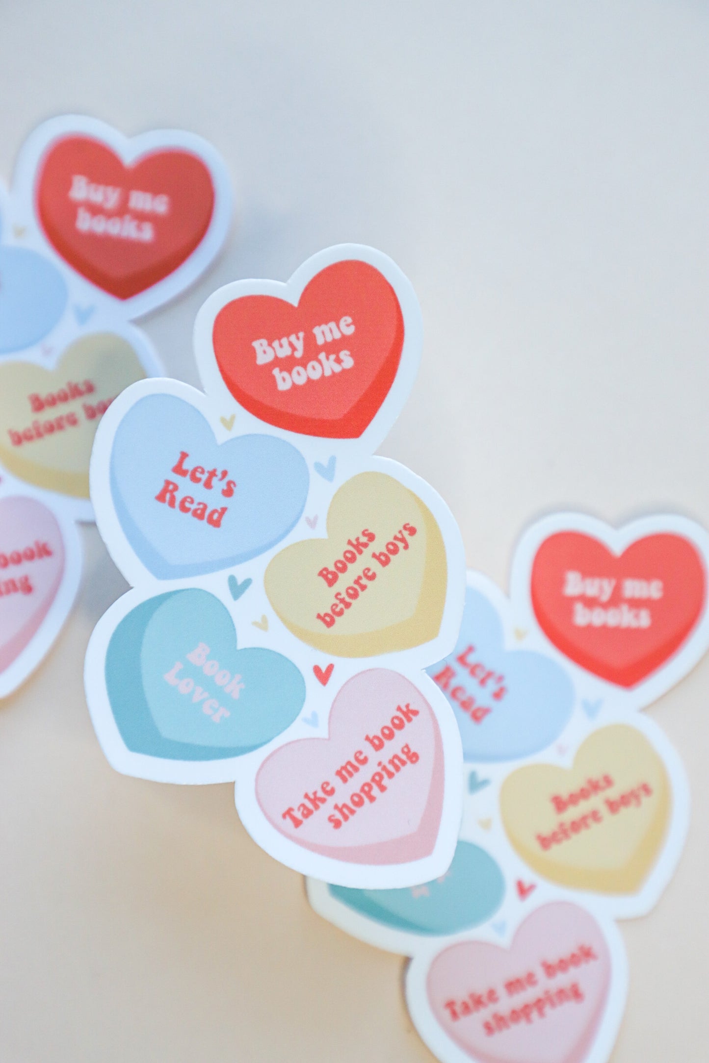 Bookish Conversation Hearts Sticker