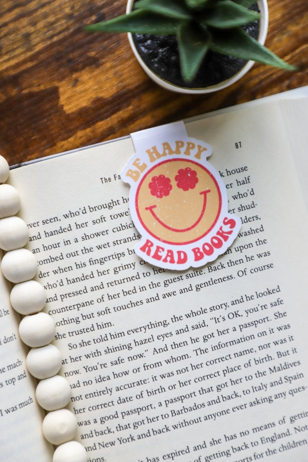 Be Happy Read Books Magnetic Bookmark