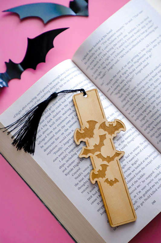 Bats Wooden Bookmark