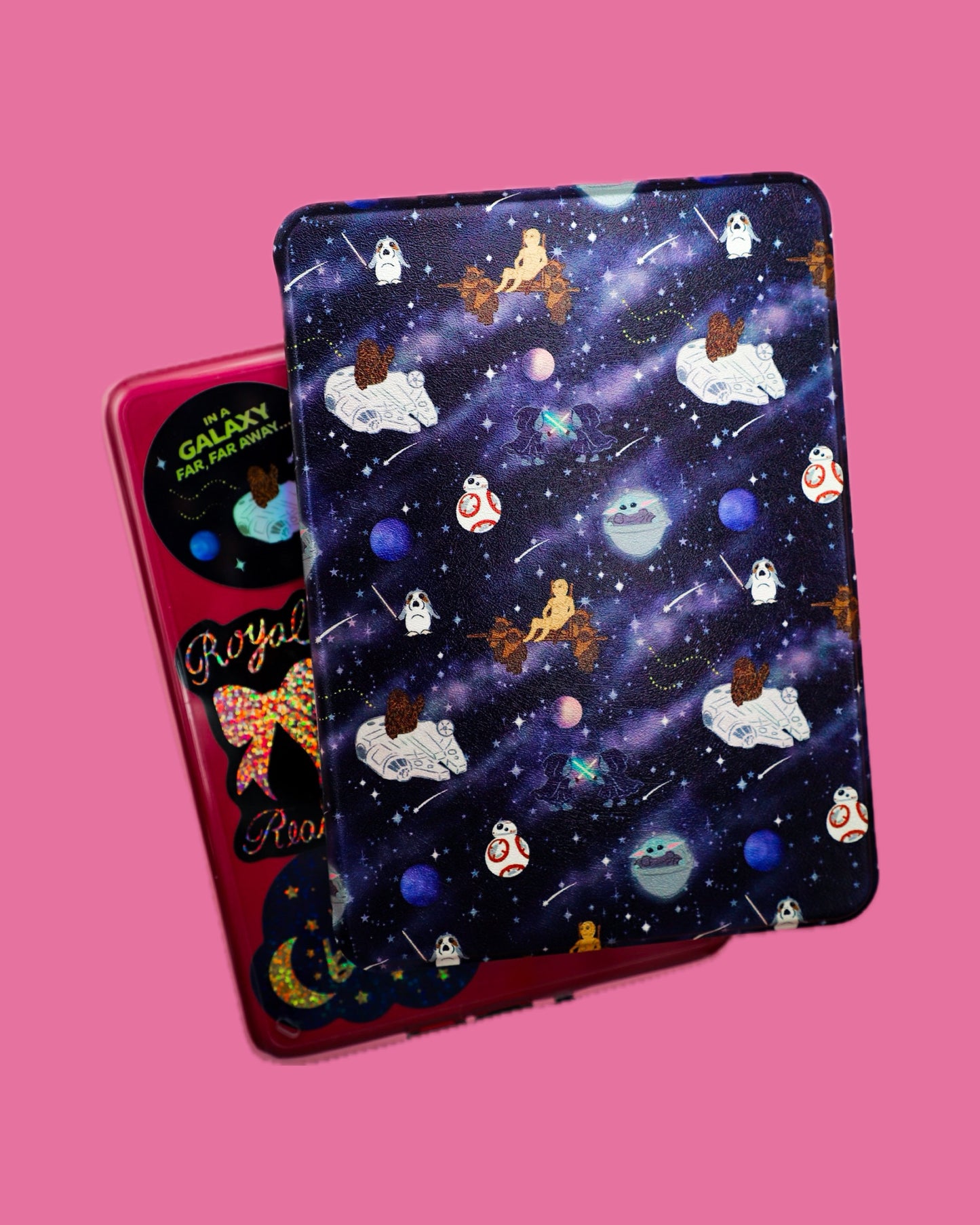 Galaxy Sidekicks Clear Back Kindle Case