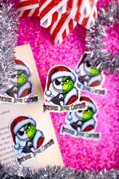 Nightmare Before Grinchmas Glitter Sticker