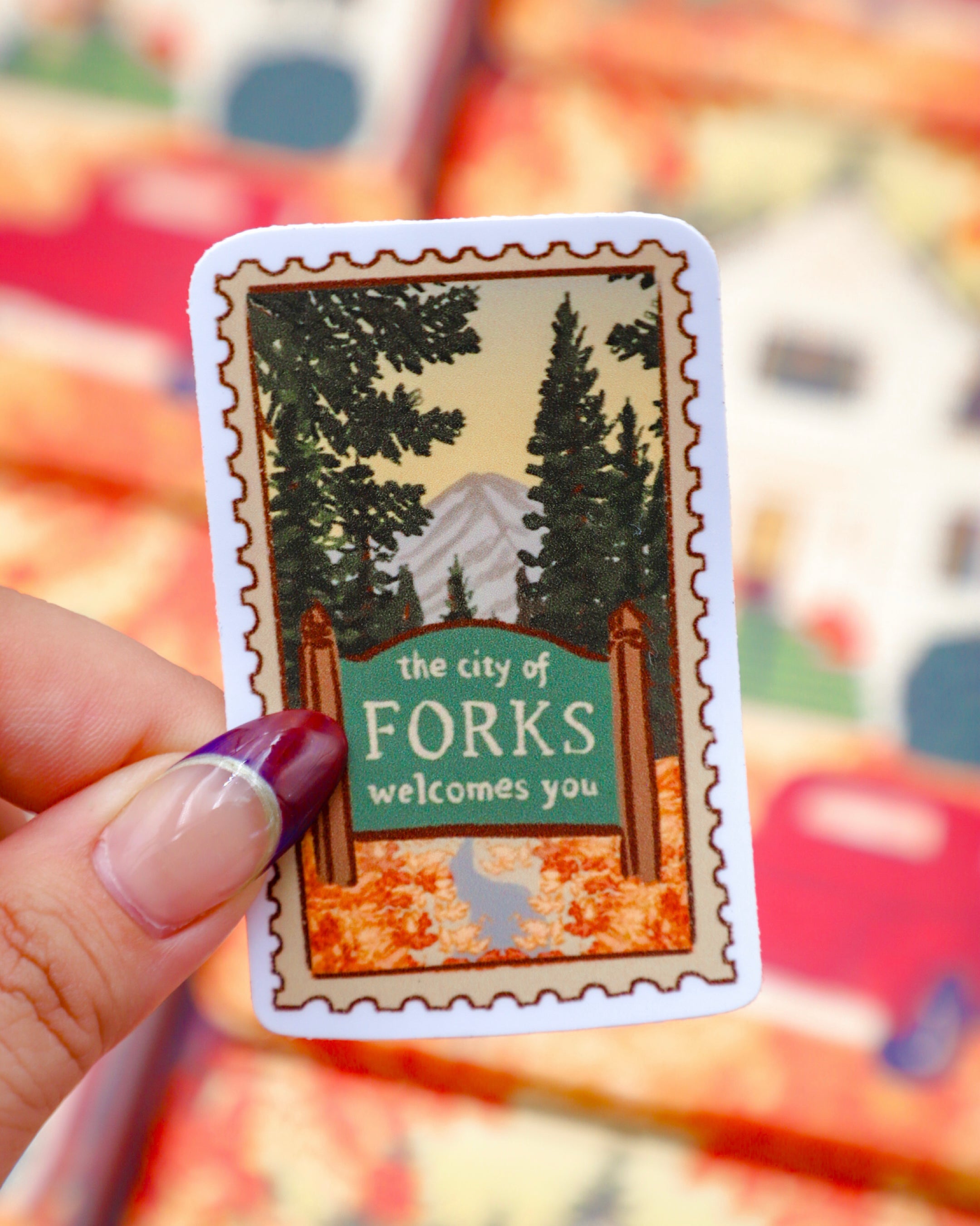 Welcome to Forks Stamp Sticker