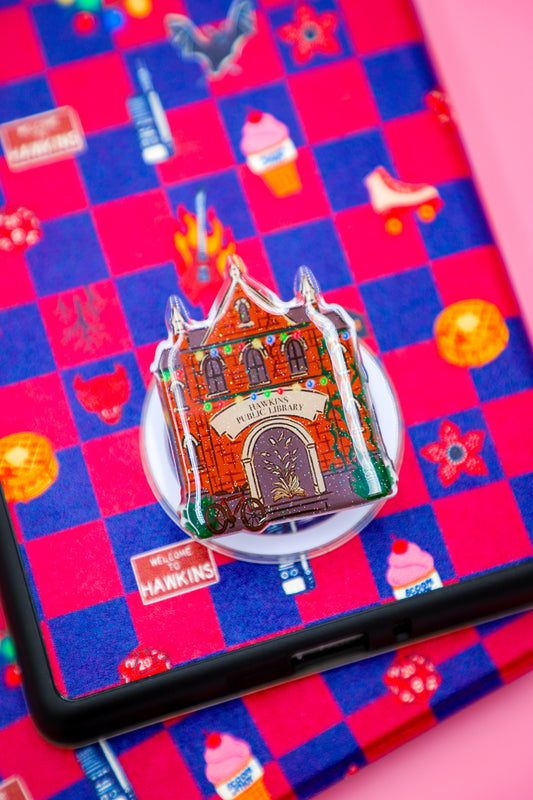 Hawkins Public Library Glitter MagSafe Phone Grip