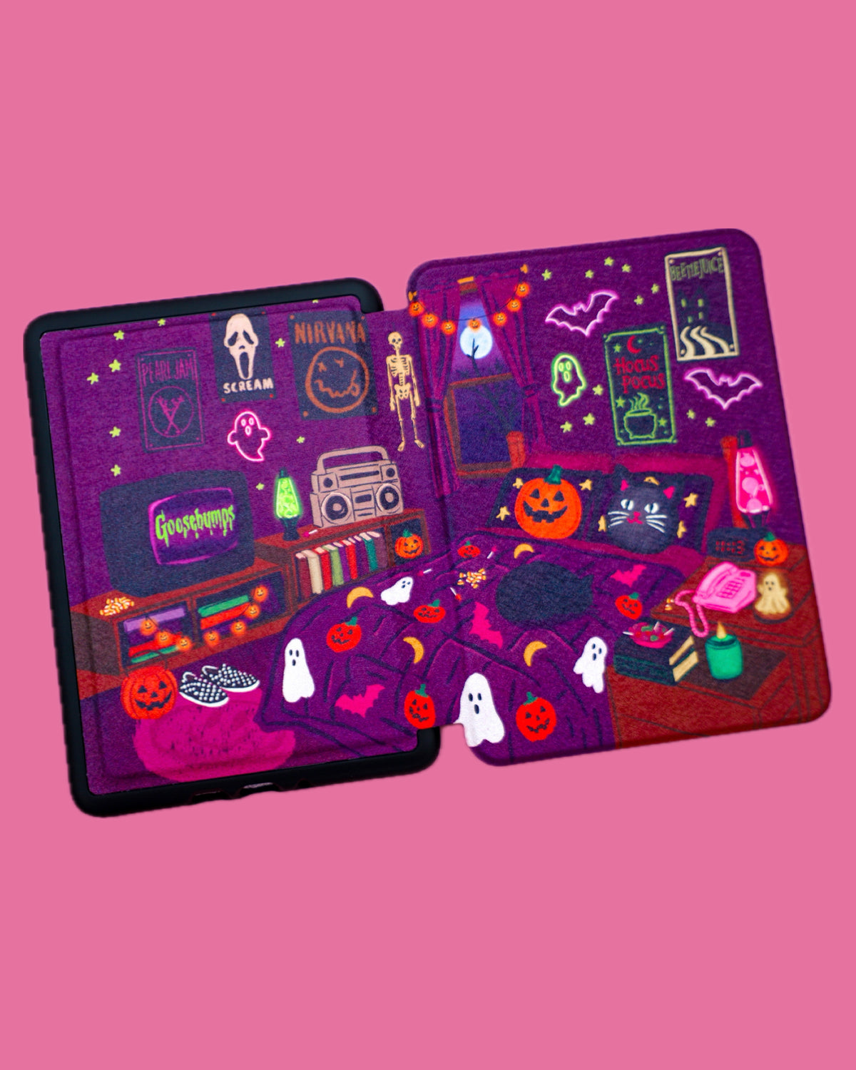 90s Halloween Bedroom Kindle Case