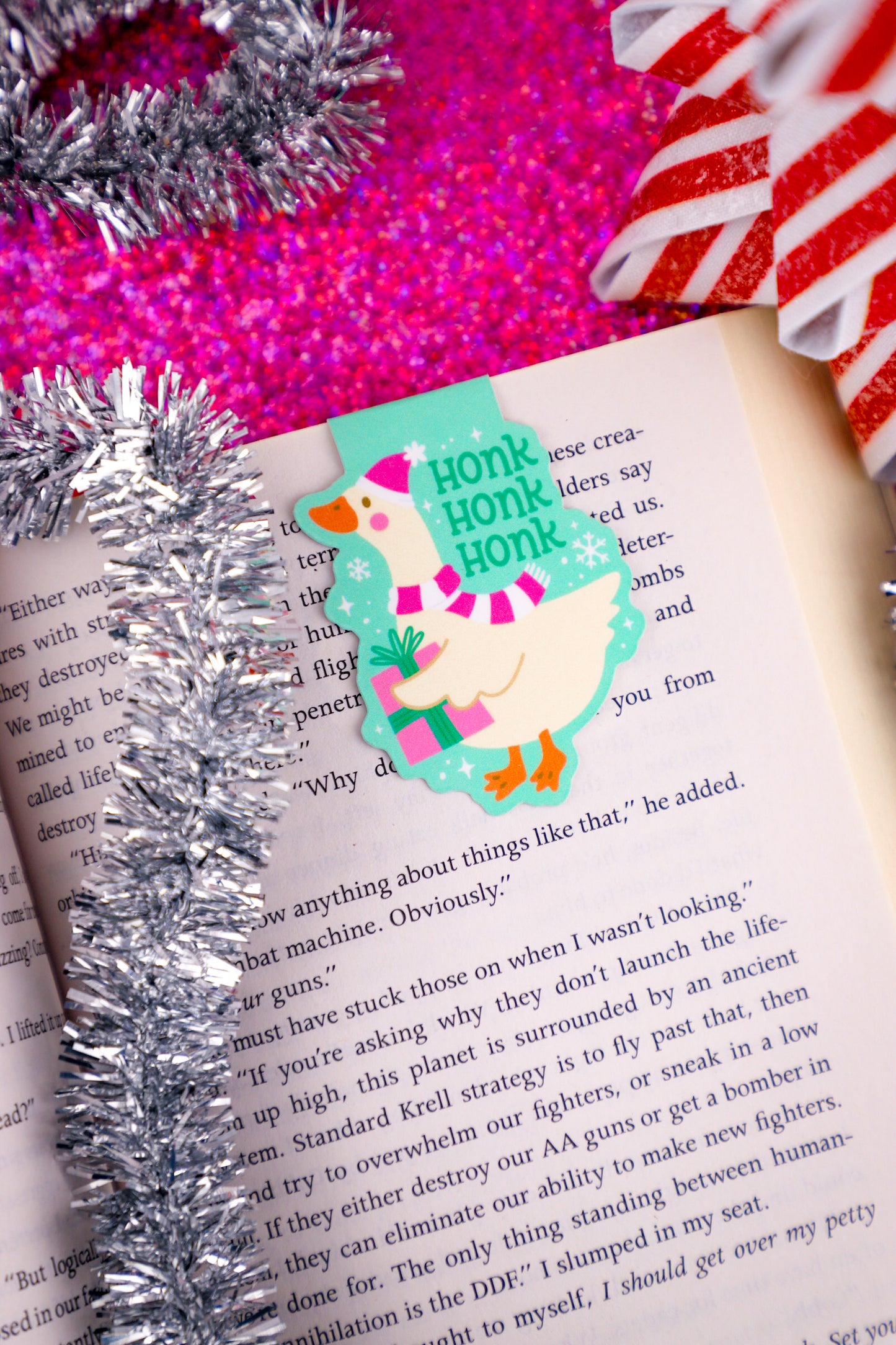 Silly Goose Christmas Magnetic Bookmark