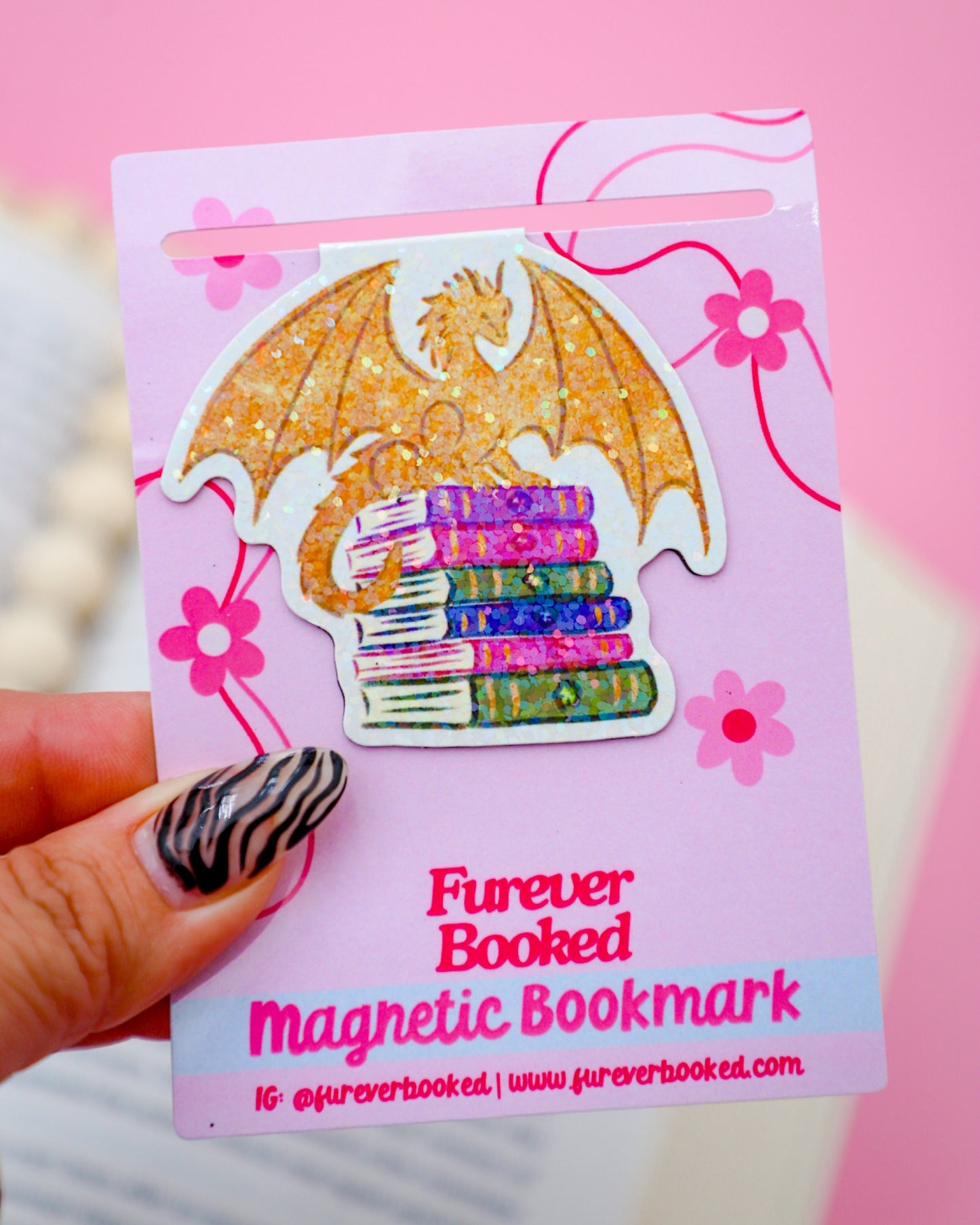 War College Dragon Glitter Magnetic Bookmark