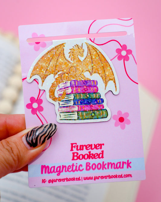 War College Dragon Glitter Magnetic Bookmark