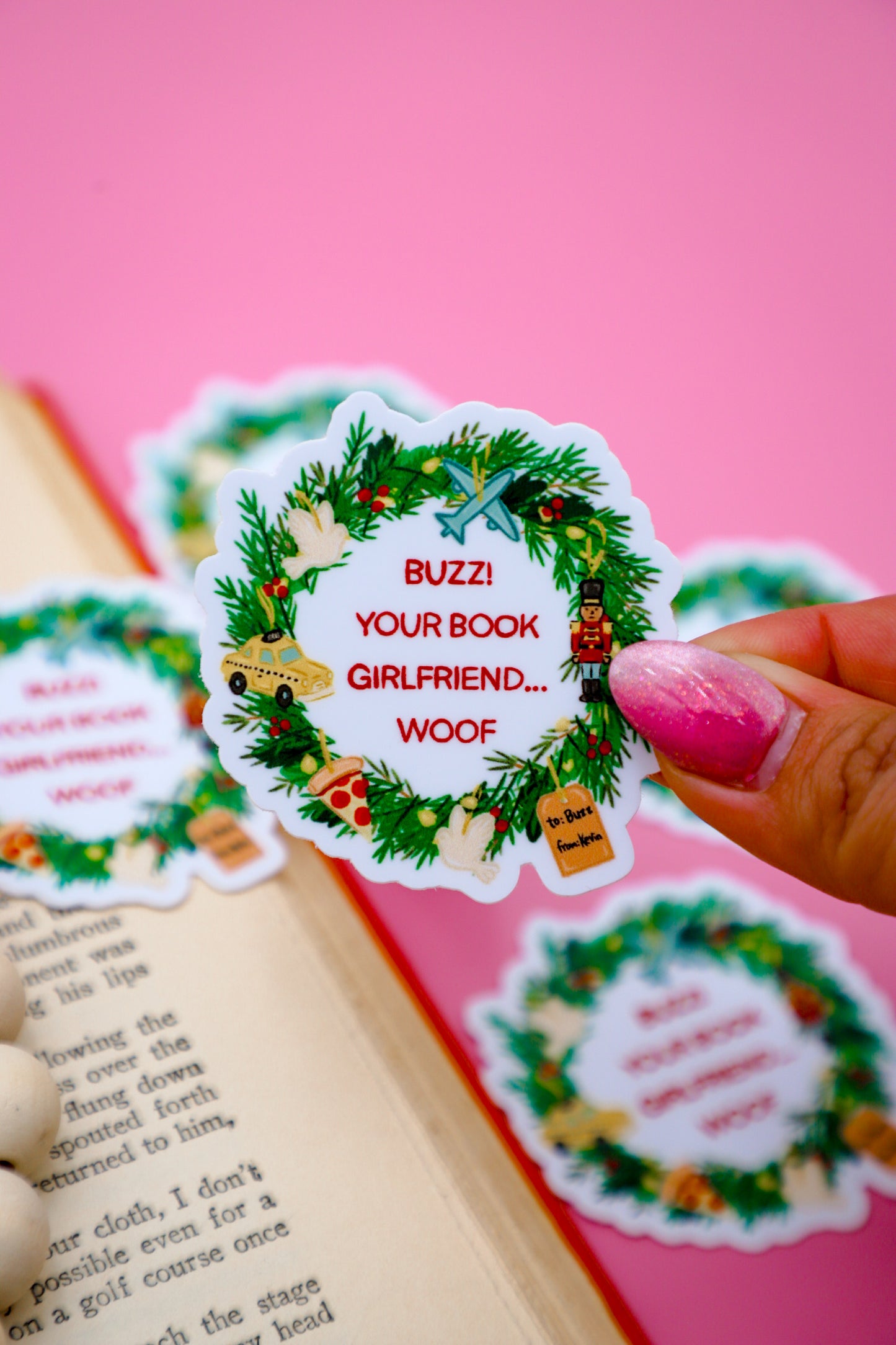 Buzz! Your Book Girlfriend... Woof Sticker