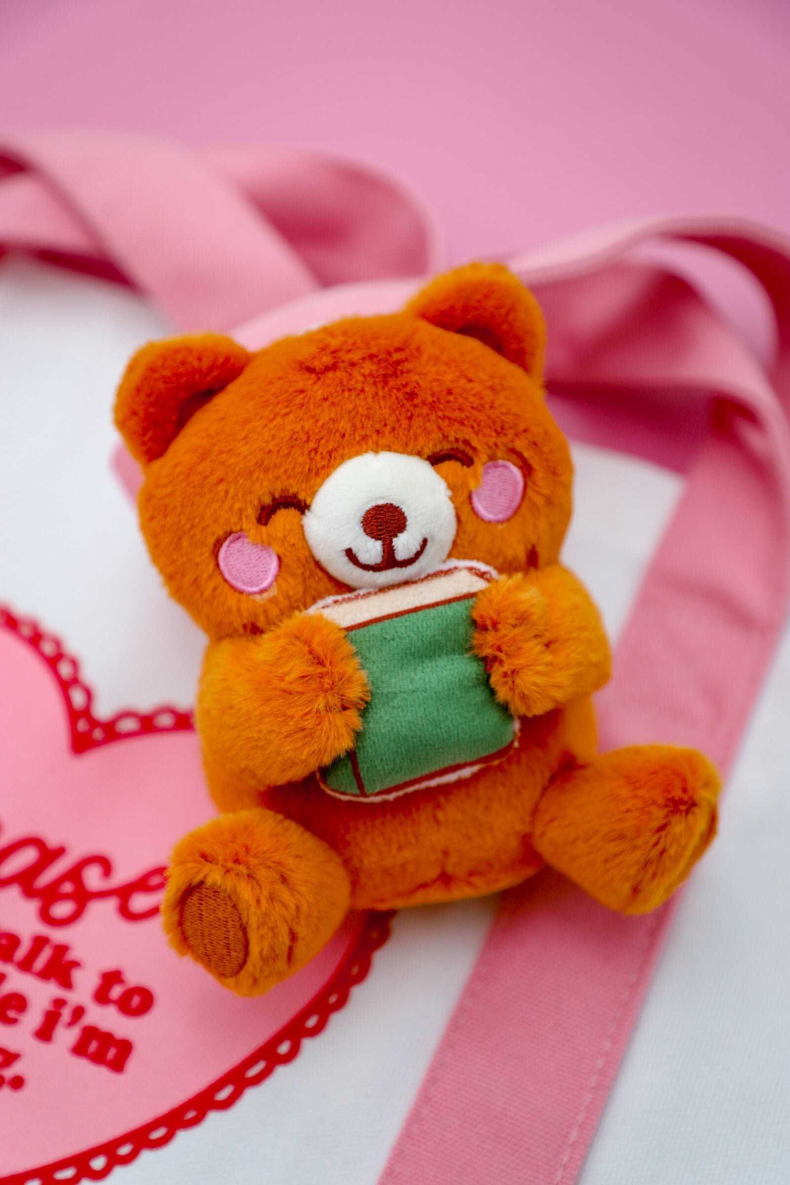 Bookish Teddy Bear Keychain Plushie