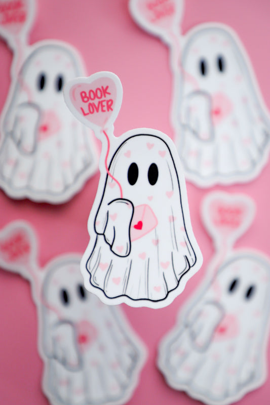Book Lover Ghost Sticker