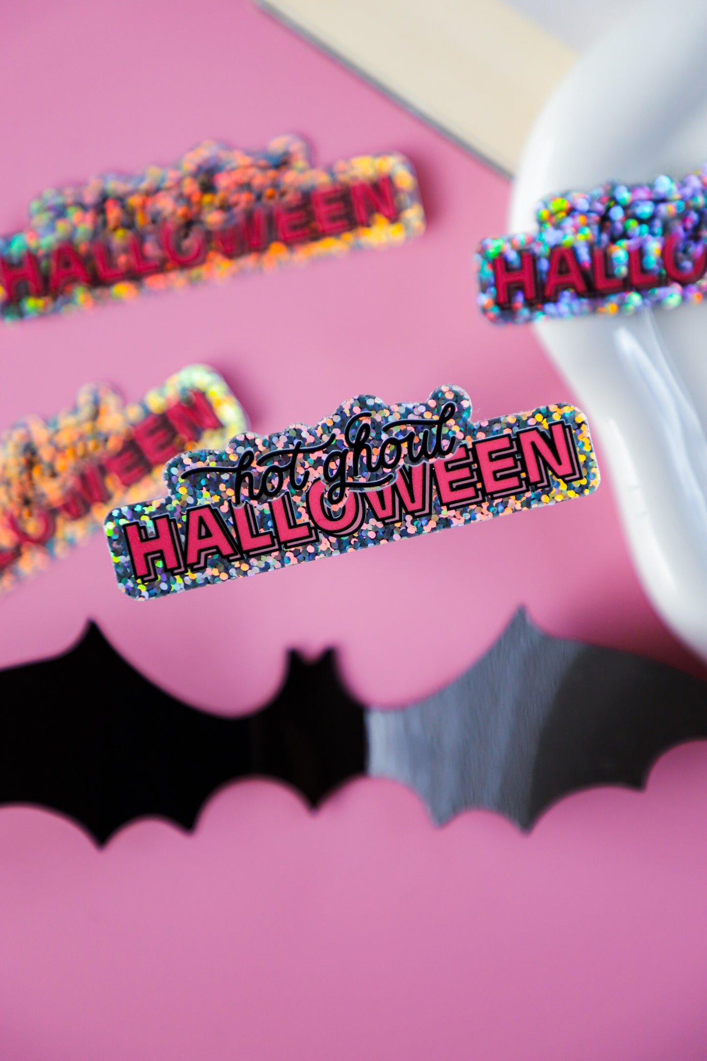 Hot Ghoul Halloween Glitter Sticker