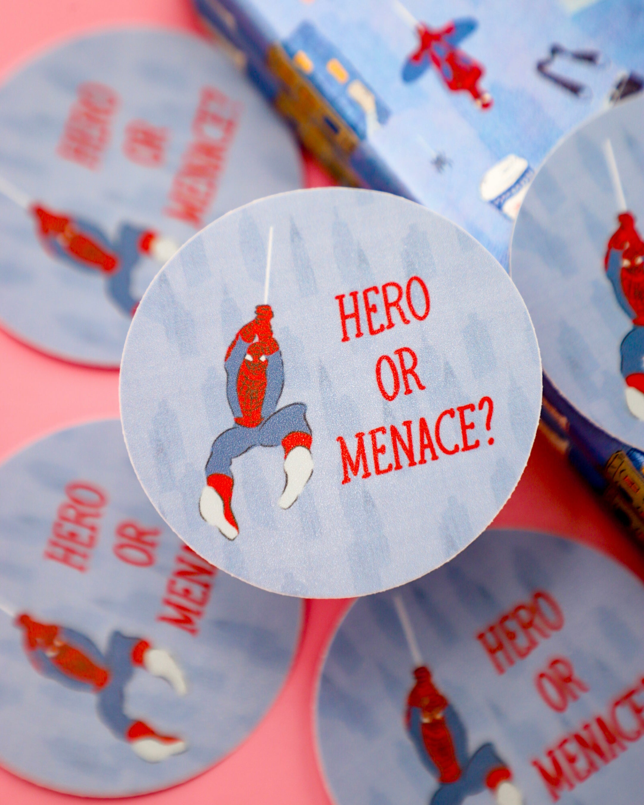 Hero or Menace Sticker
