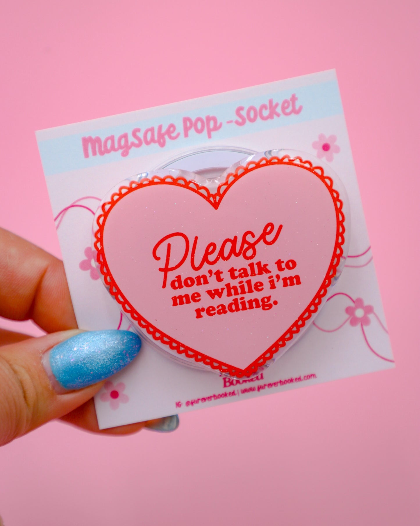 Please Don't Talk to Me While I'm Reading Glitter MagSafe Phone Grip