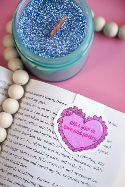 All's Fair In Love And Poetry Glitter Magnetic Bookmark