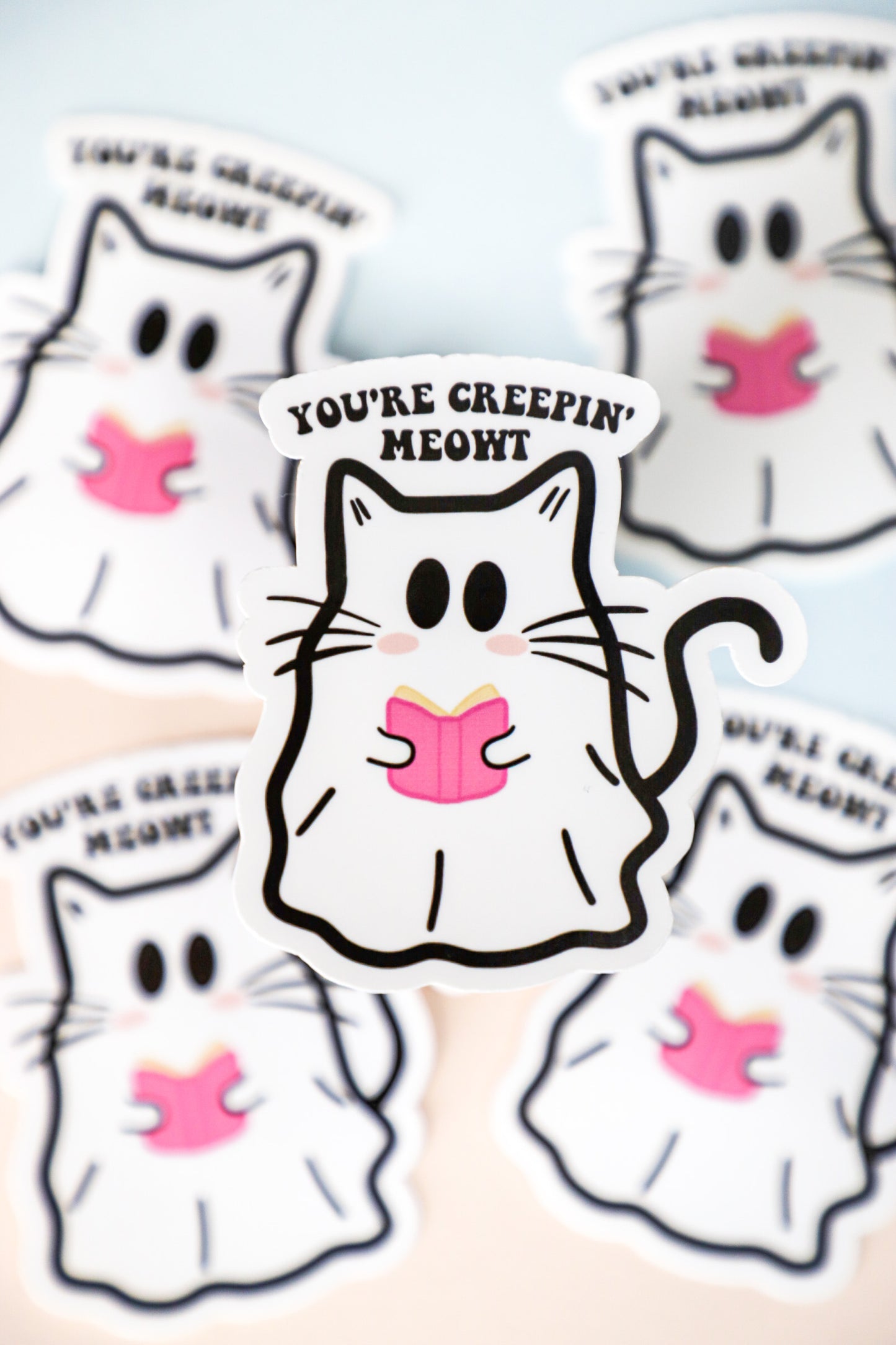 You're Creepin Meowt Cat Ghost Sticker