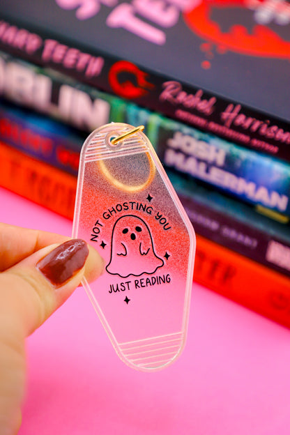 Not Ghosting You Just Reading Glow In The Dark Keychain