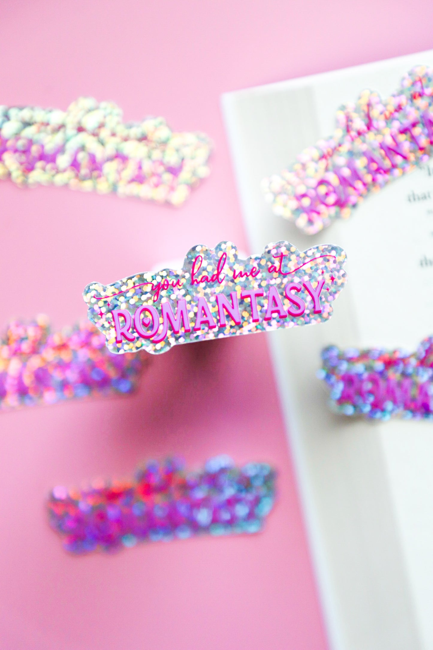 You Had Me At Romantasy Glitter Sticker