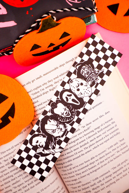 Halloween Killers Checkered Bookmark