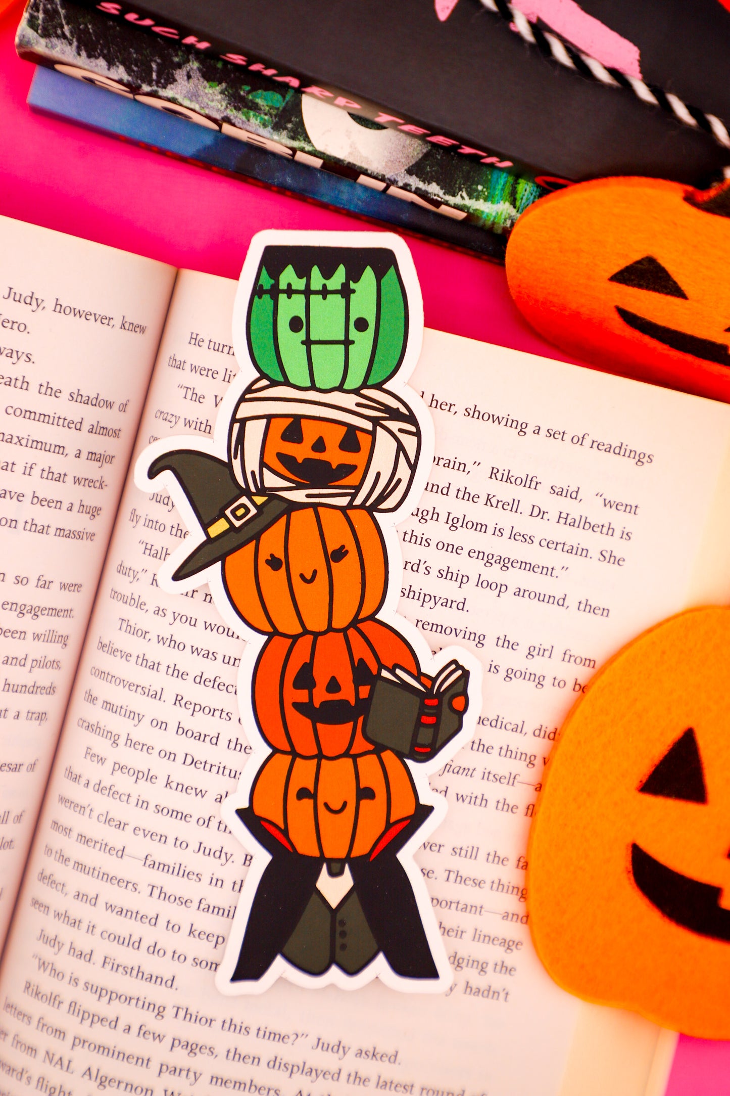 Halloween Pumpkin Stack Bookmark