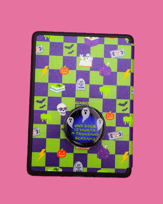 One Book Is Worth A Thousand Scream Glitter Phone Grip