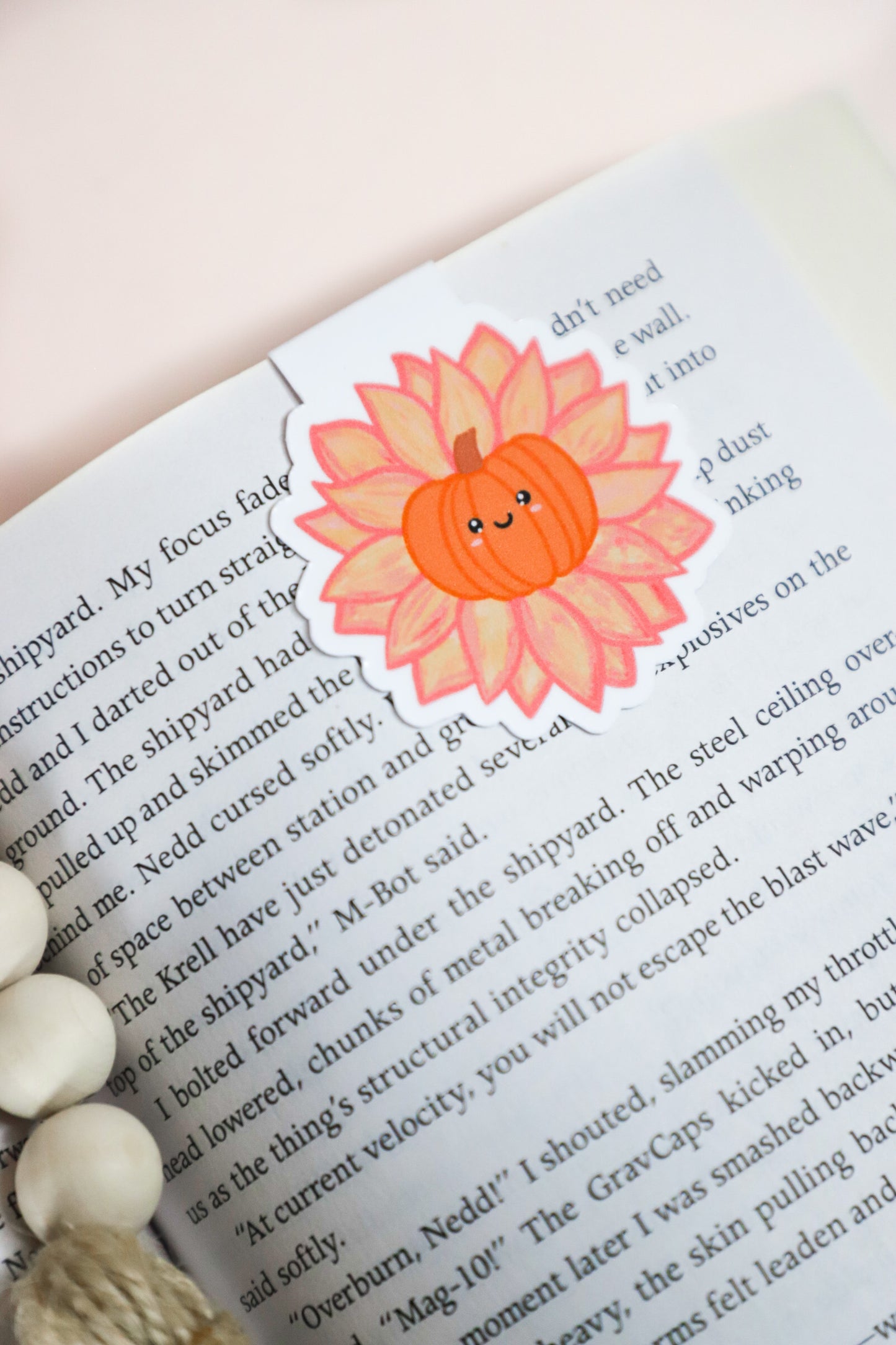 Flower Pumpkin Magnetic Bookmark