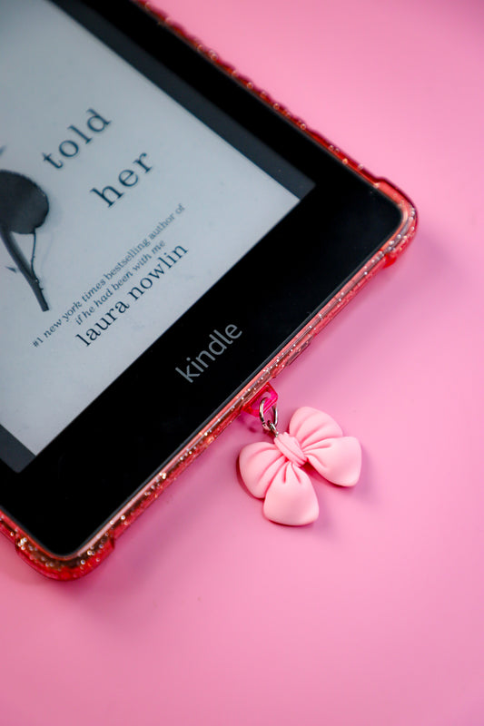 Pink Bow Kindle Charm