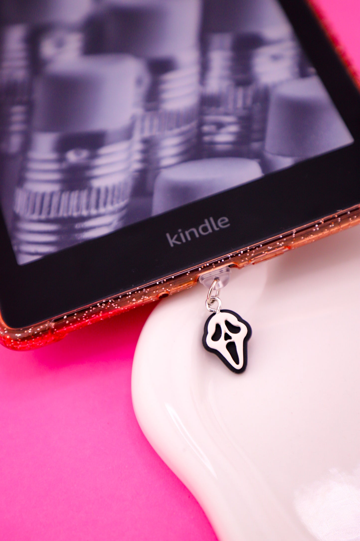 Handmade Ghost Face Kindle Charm