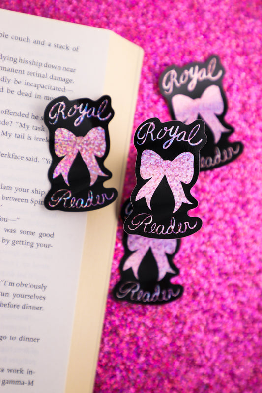 Royal Reader Glitter Sticker