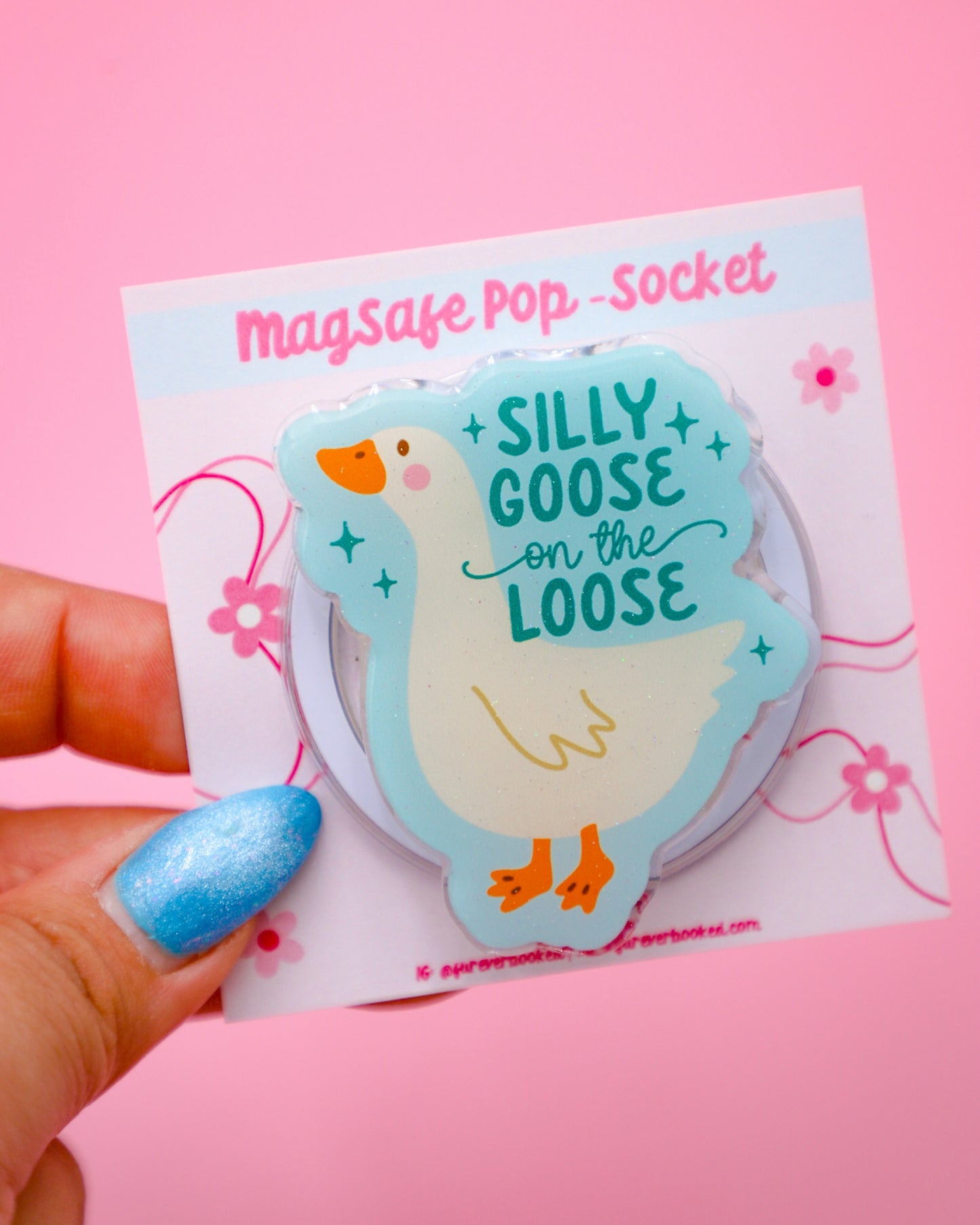 Silly Goose on the Loose Glitter MagSafe Phone Grip