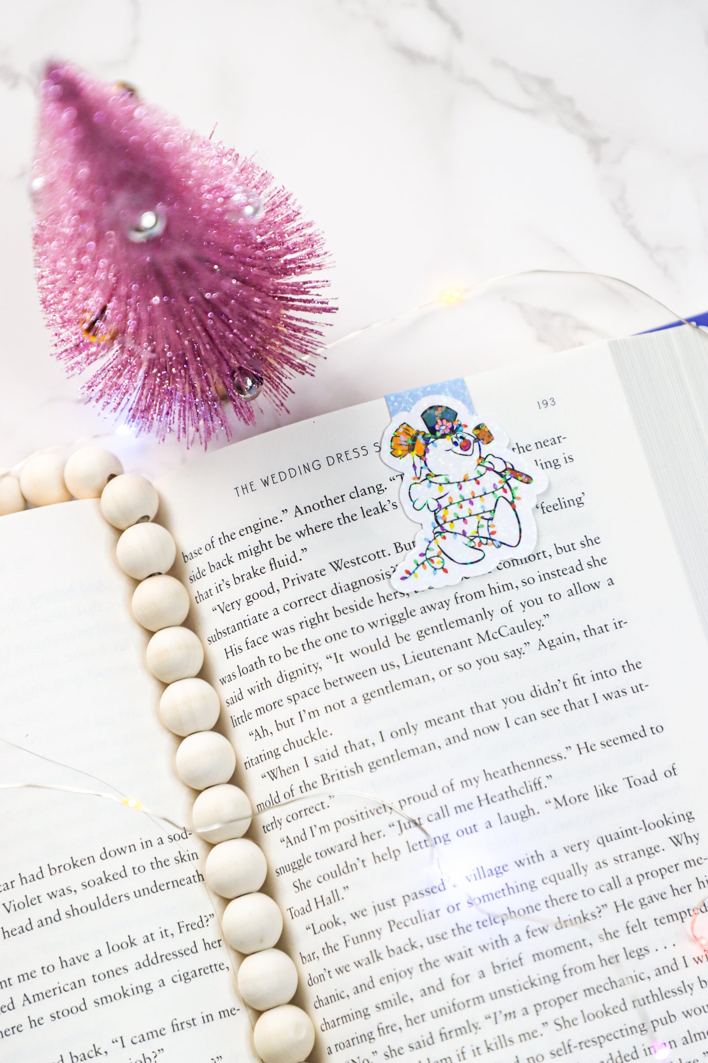 Frosty Glitter Magnetic Bookmark
