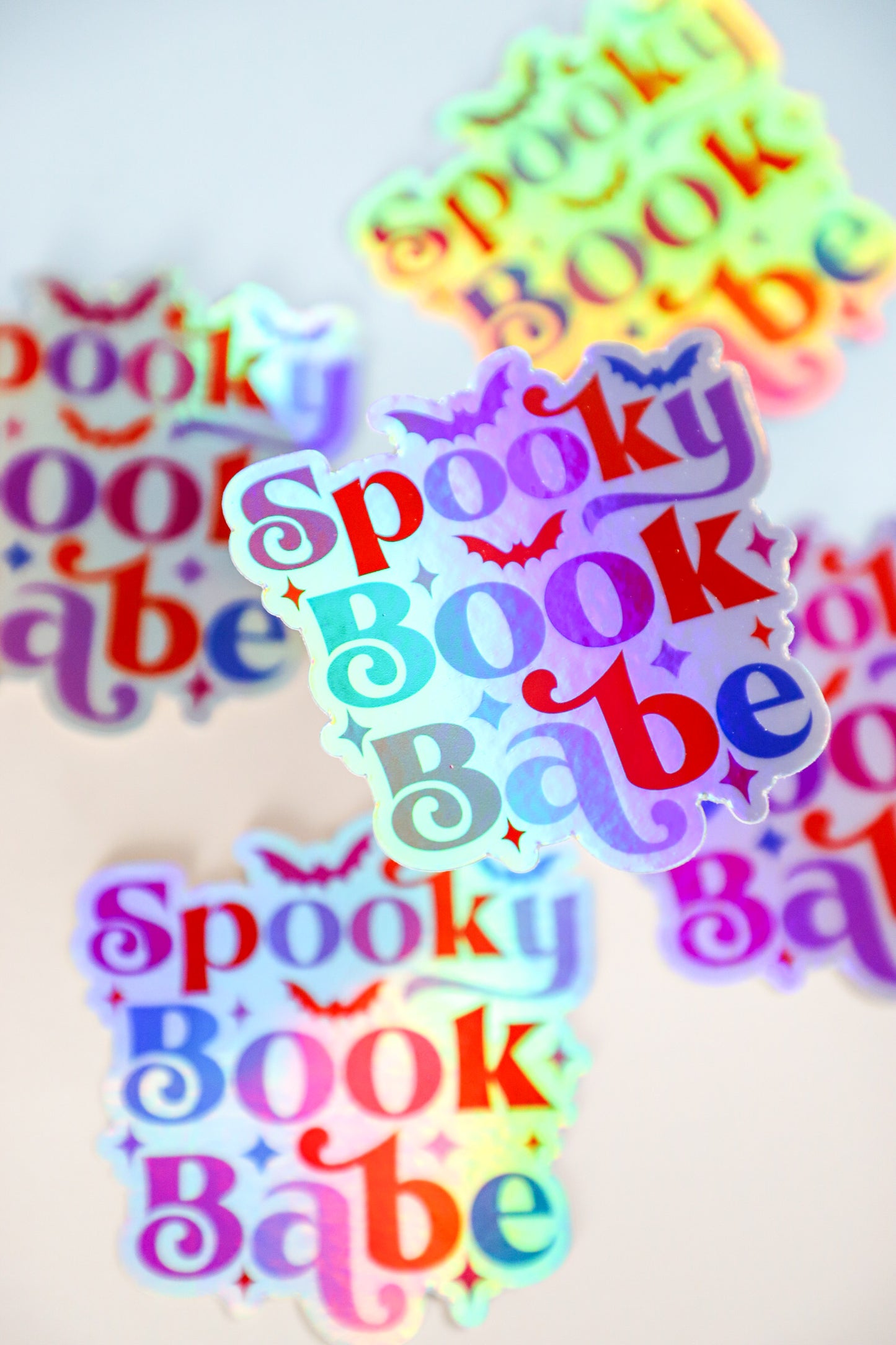 Spooky Book Babe Holographic Sticker