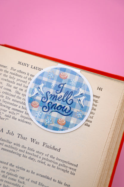 I Smell Snow Glitter Magnetic Bookmark