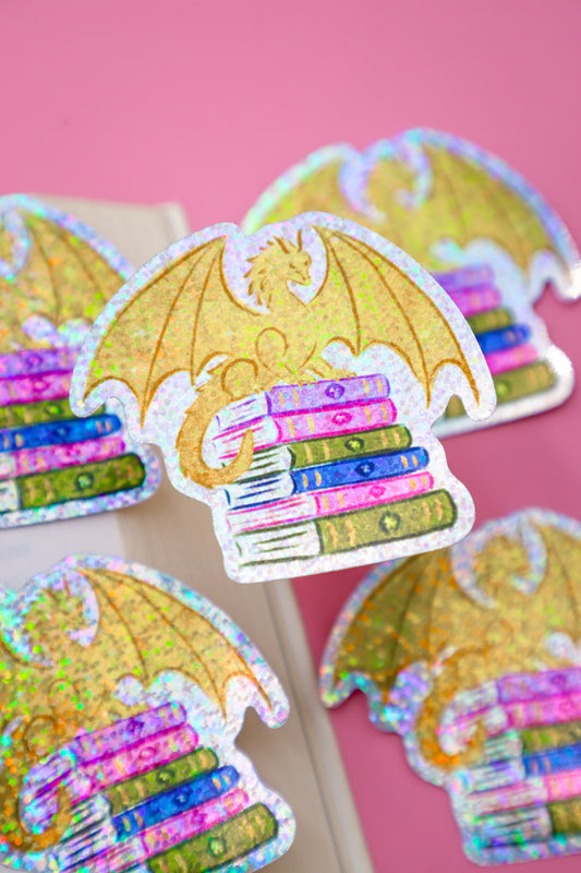 War College Dragon Glitter Sticker
