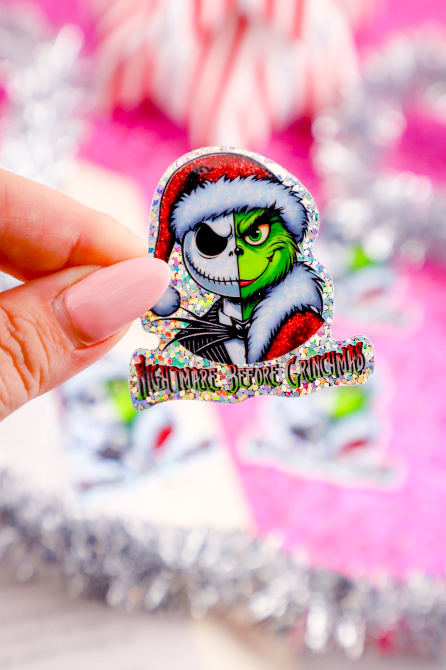 Nightmare Before Grinchmas Glitter Sticker