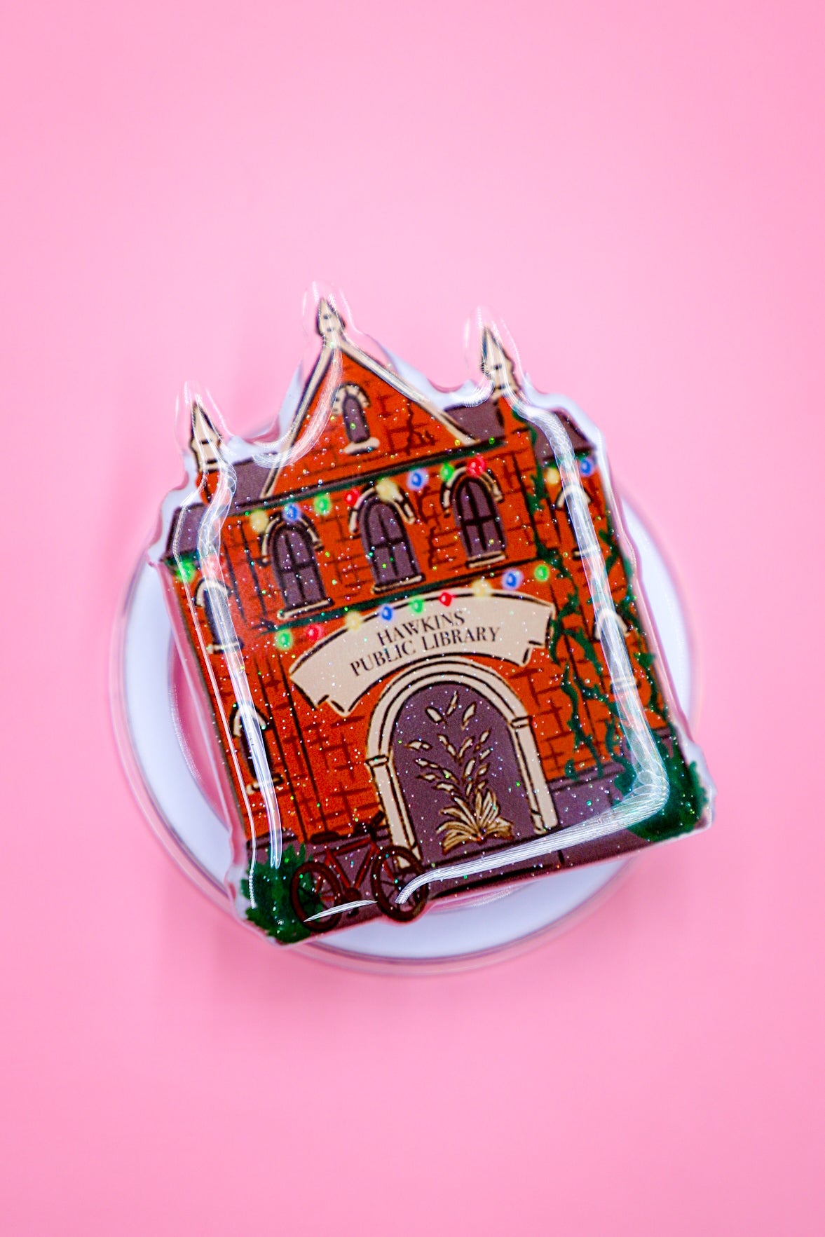 Hawkins Public Library Glitter MagSafe Phone Grip