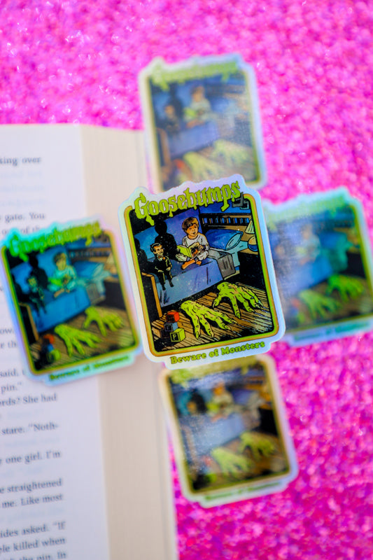 Beware of Monsters Holographic Sticker