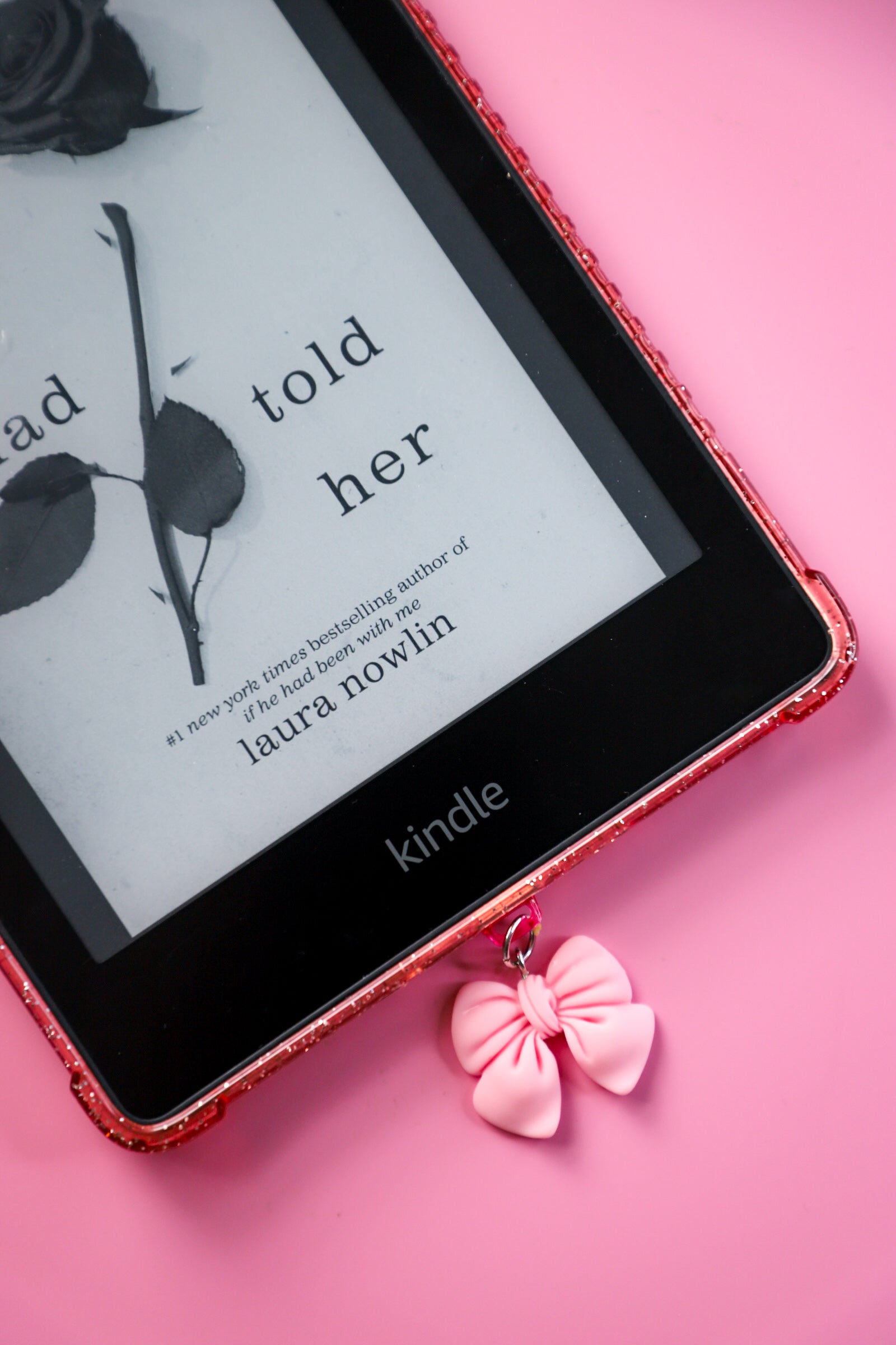 Pink Bow Kindle Charm