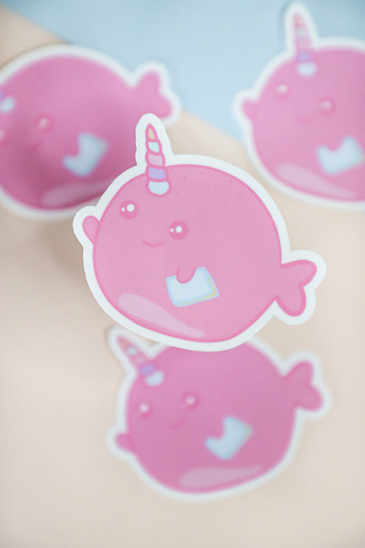 Pink Narwhal Sticker